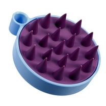 Unique Bargains Scalp Massager Hair Care Scalp Massager Shampoo Brush 3.62"x3.07"x1.38" Massager Tools Blue Purple