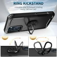 thumbnail image 5 of Nalacover For Motorola Moto G (2022) 5G Slim Case,Luxury Hybrid Hard PC and TPU Rugged Bumper 3-In-1 Rotatable Magnetic Ring Kickstand Four Corner Guard Shockproof Anti-Scratch Back Cover.Black, 5 of 8