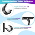 thumbnail image 7 of Genreen Curtain Rod Brackets Ceiling Ｍount and Ｗall Installation -Curtain Rod Brackets Ceiling Curtain Rod Brackets Rod Holders for 1 Inch Rod, Black Color, (Set of 4,Black), 7 of 7