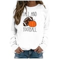 thumbnail image 2 of EQWLJWE Chandails en Molleton de Football Surdimensionnés pour Femmes Manches Longues Col Rond Chandails en Molleton Automne et Imprimé Citrouille Maillot Chandails en Molleton Costumes d'Halloween Hauts d'Entraînement pour Femmes, 2 of 5