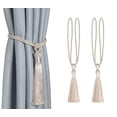thumbnail image 1 of Beige, Juego de 2 Alzapaños para Cortinas, Cuerda Trenzada, Correa de algodón y poliéster, Alzapaños para Cortinas con Borlas, Accesorios Decorativos para Cortinas brillar Electrónica, 1 of 5