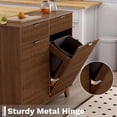 thumbnail image 6 of FANRAL Double Tilt Out Laundry Hamper Cabinet,10 Gallon Wooden Hidden Storage Cabinet,Fluted Trash Can for Bathroom Kitchen Living Room,Walnut Laundry Basket Cabinet, 6 of 9