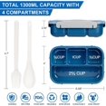 thumbnail image 3 of 27 Pcs Bento Box Lunch Box Kit, Stackable 3-in-1 Compartment Japanese Lunch Box Set W/ Soup Cup Sauce Can, Spoon Compatiblek, Cake Cups, Fruit Picks, 3 of 3