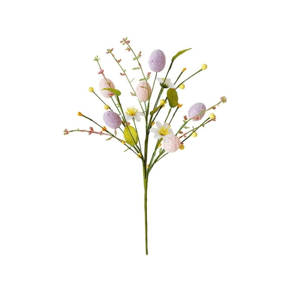 Moocorvic Easter Plants Easter Egg Flowers Picks Decor, Artificial Sprays Spring Floral Stems Branches Greenery for Indoor Outdoor Party Table Arrangement Centerpiece