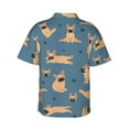 thumbnail image 3 of Balery French Bulldog Yoga Print Men's Hawaiian Shirts Short Sleeve Beach Shirt Relaxed Fit Vacation Button Down Shirts-X-Large, 3 of 9