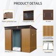 thumbnail image 3 of Outdoor Storage Shed 6 x 8 FT, Lockable Metal Garden Shed Steel Anti-Corrosion Storage House with Single Lockable Door for Backyard Outdoor Patio (Coffee), 3 of 8