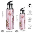 thumbnail image 2 of Yayeee 33oz Insulated Water Bottle Double Wall Stainless Steel with Flip Straw Lid, Pink Gingerbread Houses, 2 of 7
