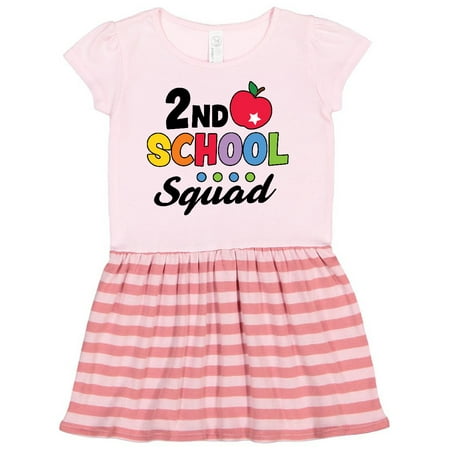 

Inktastic 2nd Grade School Squad with Apple and Star Gift Toddler Girl Dress