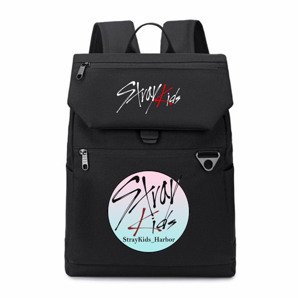 Mochila Stray Kids con dibujos animados de tela Oxford, 31 x 13 x 41 cm