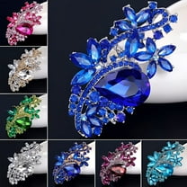 DESIGNICE Women Brooch Pin Waterdrop Flower Rhinestone Crystal Brooches Bouquet Wedding Jewelry