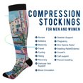thumbnail image 2 of FORMRS Womens Knee High Socks Casual Long Thick Travel Daily Wear, 1 Pair, Blue Plants Window, 2 of 6