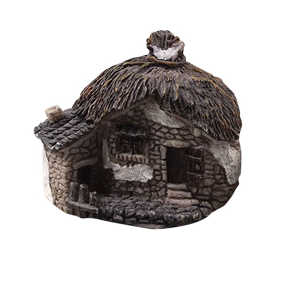Miniature Fairy Garden Houses: Resin Mini Village House for Bonsai Terrarium Patio Micro Desk Landscape Decor Garden Patio Desktop Ornament Decorative (Random Style)
