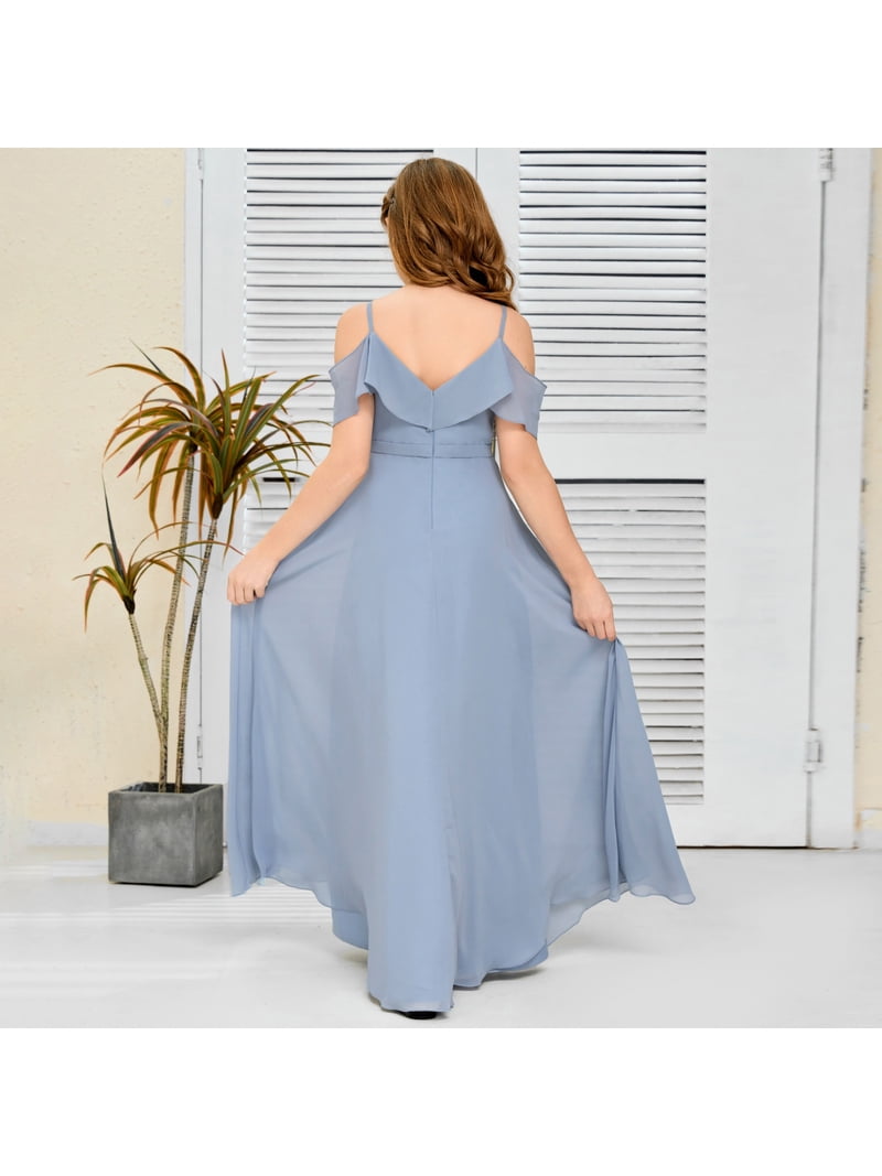 V Neck Junior Bridesmaid Dresses Long Off-Shoulder Chiffon Flower Girl Dress for Teen Girls Party Pageant Gowns-Lilac-2Y - Walmart.com V Neck Junior Bridesmaid Dresses Long Off-Shoulder Chiffon Flower Girl Dress for Teen Girls Party Pageant Gowns-Lilac-2Y - Walmart.com
