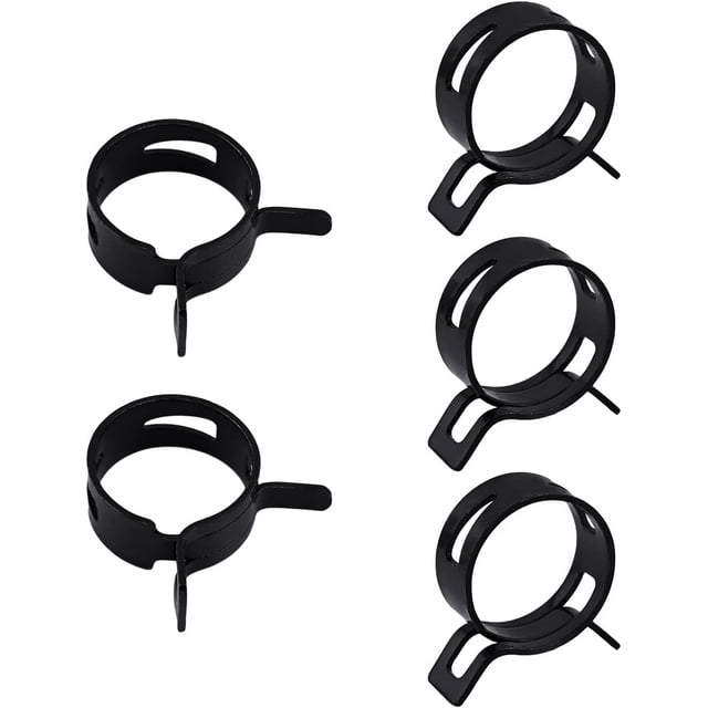HUGFEGWE 1.04" Spring Band Type Clips Fuel Hose Line Spring Clip Clamps Silicone Vacuum Hose Pipe Clamp Black 5Pcs CA919-73519