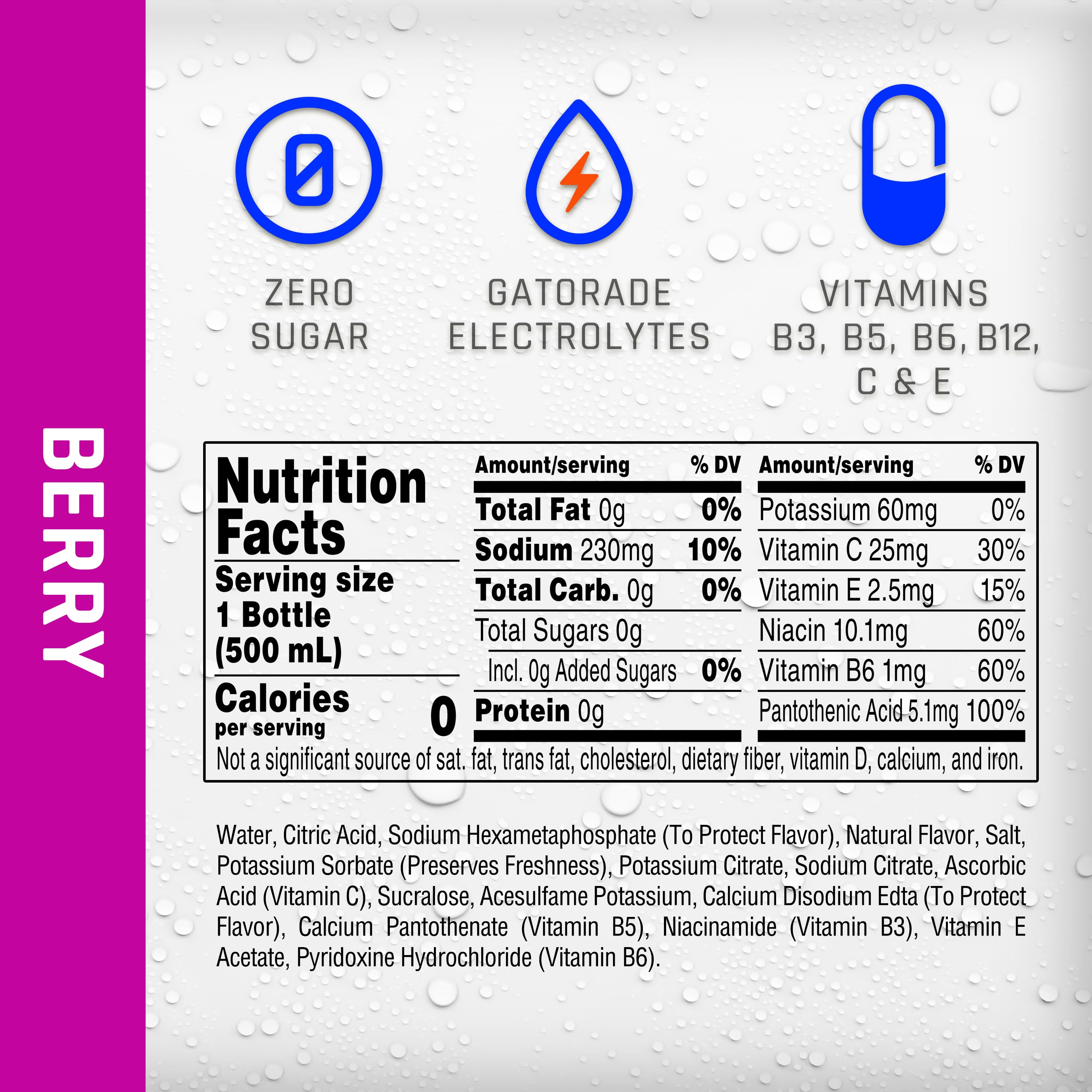 Propel Electrolyte Enhanced Water Sports Drink, Berry Flavored Water, Zero Calorie & Zero Sugar Hydration with Electrolytes and Vitamins C & E, 16.9 fl oz Water Bottles (12 Pack)