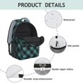 thumbnail image 4 of Blue and Black Checkered Pattern Backpack for School, Cute School Bag with Adjustable Shoulder Straps and Padded Back, 15.3"x11"x6.7", 4 of 5