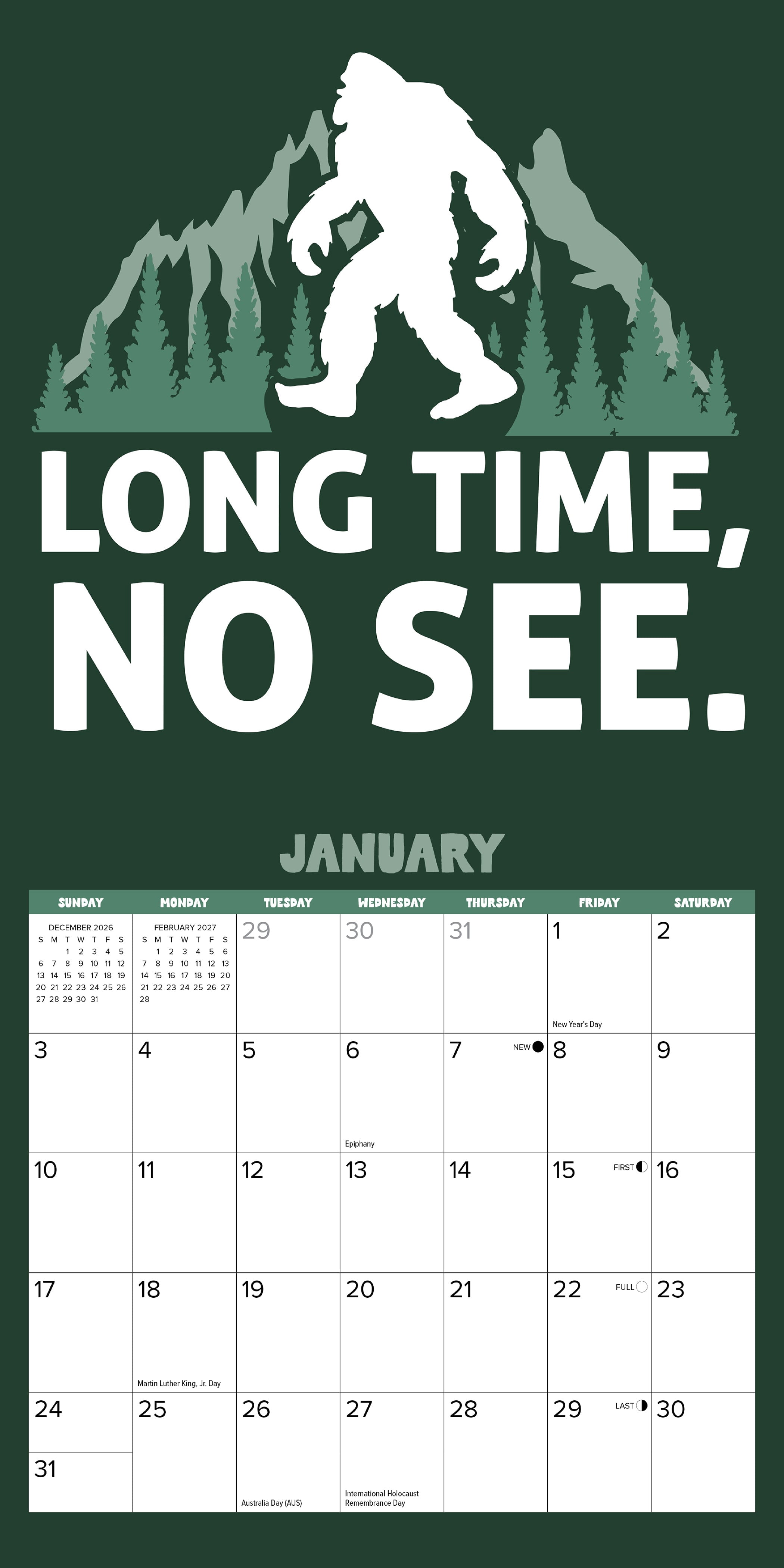Willow Creek Press, Bigfoot 2027 Mini Wall Calendar
