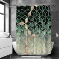 thumbnail image 3 of Modern Geometric Bathroom Waterproof Bath Shower Curtain1pcs-green, 3 of 3