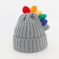 thumbnail image 5 of Qudderr Toddler Baby Winter Hat Mitten Set for Boys Girls Fleece Lined Dinosaur Wool Hat Unisex Set for 1-4 Years, 5 of 8
