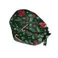 thumbnail image 6 of Wutalume Christmas Pattern Work Hat, Casual Adjustable Wash Cap for Women, Baggy Skull Cap for Nurse, Chef, or Salon, Dust Proof Beanie,Green, 6 of 6