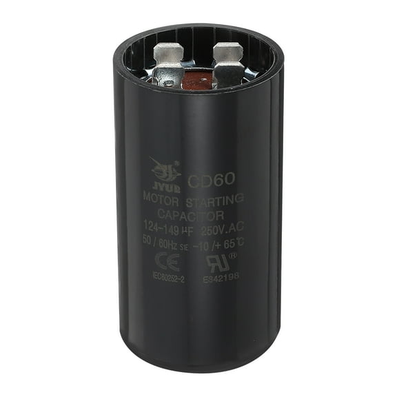 Uxcell CD60 Capacitor 124-149 UF/Mfd, 250 VAC CD60 Run Motor Start Capacitor for Electric Fan Motor Starting Well Pump, Black