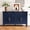 Blue, variant on Modern 58" Sideboard Buffet Cabinet with 4 Slatted Doors and 2 Drawers, Black Storage Cabinet with Gold Handles, Contemporary Credenza Entryway Console Table for Dining Room
