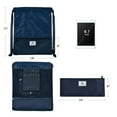thumbnail image 6 of YYAo Drawstring Backpack, Drawstring Tote Bag pack Sack,Drawstring Backpack String Bag Foldable Sports Sack with Zipper Pocket-Dark Blue, 6 of 8
