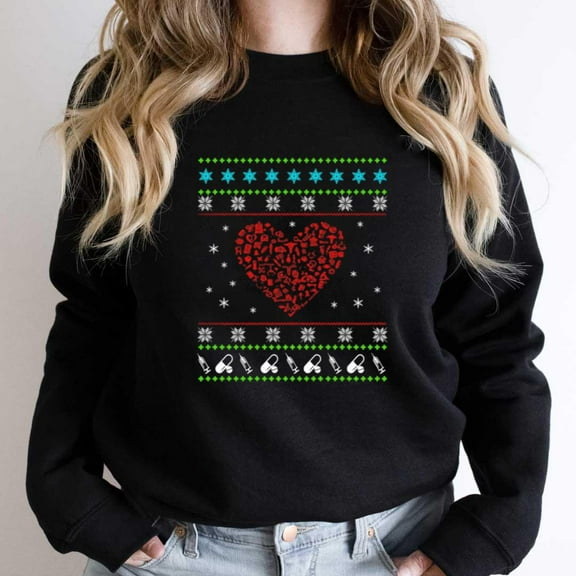 Nurse Christmas Funny Ugly Sweater Holiday Graphic SW10868 Unisex Sweatshirt, Up to Size 5XL