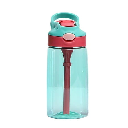 

OYAMBE Portable Kids Plastic Water Bottle with Straw Drinking Cup Sports Bottles Leak-Proof Outdoor Sports Kettle Plastic Cup 480ml