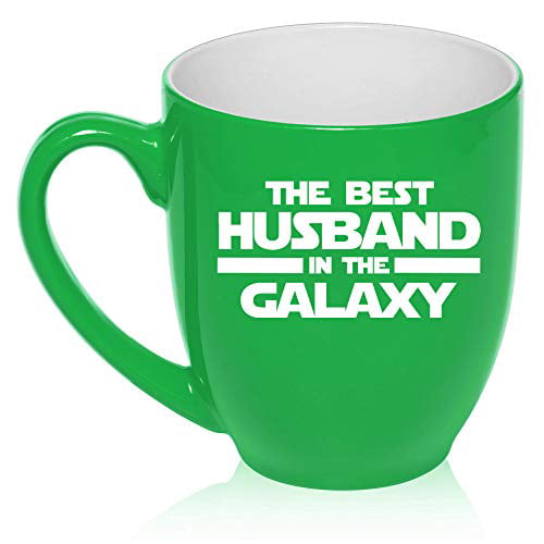 16oz Bistro Mug Ceramic Coffee Tea Glass Cup Best Husband In The Galaxy 