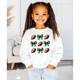 thumbnail image 2 of Footballs & Green Bows Sweatshirt for Women, Teens & Kids School Football Team Spirit Sweater White Sweatshirt Youth Small, 2 of 5
