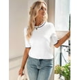 thumbnail image 3 of Zeagoo Womens Summer Sweater Short Sleeve Crew Neck Loose Fit Soft Lightweight Casual Pullover Tops Trendy Outfits, 3 of 5