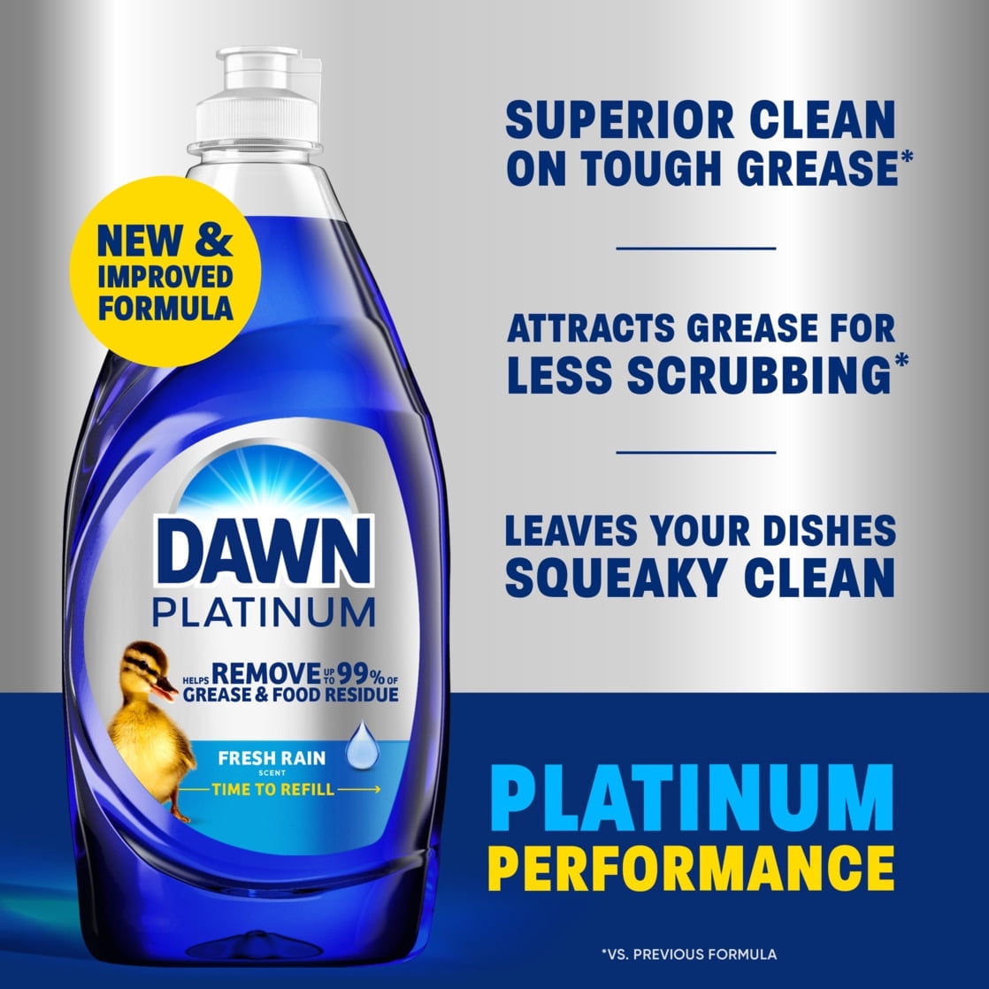 Dawn Platinum Dish Soap, Dishwashing Soap, Fresh Rain, 30 fl oz 2 pack