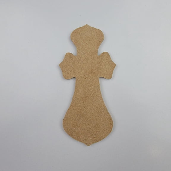 7"Wide Belle Cross #20, Unfinished Wood Art Shape by Wooden Craft Cutouts, 1-4 Thickness
