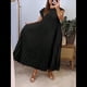 thumbnail image 4 of Vestidos Largos Plisados de Iglesia para Mujer, Informales, de Verano, de Corta, con Cuello Redondo, Sueltos y Vaporosos. Negro L, 4 of 7