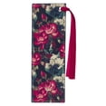 thumbnail image 2 of Christian Art Gifts Faux Leather Bookmark: Be Still and Know - Psalm 46:10 Inspirational Bible Verse, Multicolor Maroon Floral with Satin Ribbon, 2 of 2