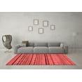thumbnail image 3 of Ahgly Company Machine Washable Indoor Round Oriental Red Modern Area Rugs, 4' Round, 3 of 4