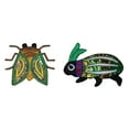 thumbnail image 1 of ID 0426AB Set of 2 Fly Beatle Bugs Patch Insect Embroidered Iron On Applique, 1 of 1