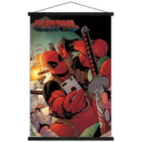 Marvel Comics - Deadpool - Selfie Wall Poster with Wooden Magnetic Frame, 22.375" x 34"