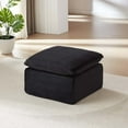 thumbnail image 3 of Miniyam 30.7" * 30.7" * 21" Ottoman for Sectional Sofa Corduroy Black, Modern Comfy Footrest, 3 of 14