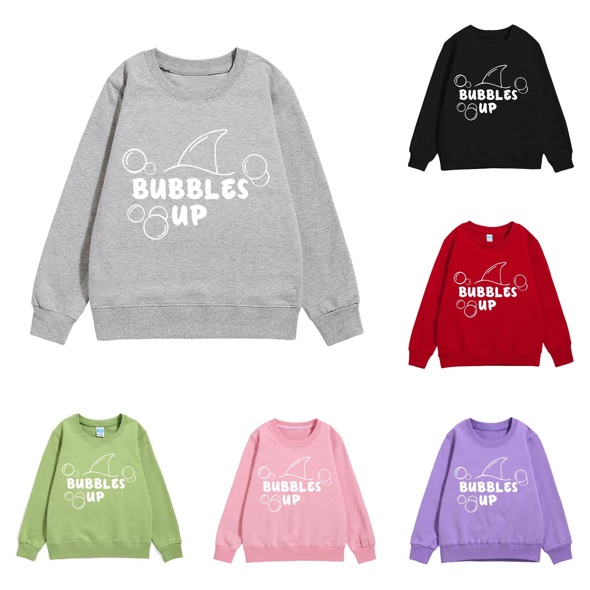 Kids Letter Print Warm Long Sleeve Sweatershirt Boy Winter Clothes 3-4 Years