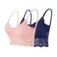 thumbnail image 1 of 2 piezas de sujetador de encaje con tirantes sólidos para mujer, ropa interior de poliéster con huecos, 1 of 1