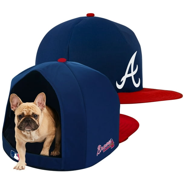 Atlanta Braves Plush Pet Nap Cap Dog Bed Navy Walmart Com Walmart Com