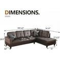 thumbnail image 2 of PonLiving Sectional Sofa, 2 Piece Living Room Couch Sofa&Chaise, Right Facing Chaise, Taupe, 2 of 6