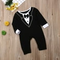 thumbnail image 7 of FNNMNNR Newborn Kids Baby Boy Formal Clothes Jumpsuit Romper Bodysuit Playsuit Outfits Black 12-18 Months, 7 of 7