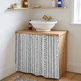 thumbnail image 4 of White Boho Cabinet Curtains 35"W x 35"L, Country Abstract Black Geometric Striped Sink Skirt for Bathroom Vanity Kitchen Self Adhesive, Dust-Proof Privacy Curtain for Shelves Closet Laundry Pantry, 4 of 9