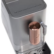 Café Affetto Automatic Espresso Machine + Milk Frother | Built-In & Adjustable Espresso Bean Grinder | One-Touch Brew in 90 Seconds | Steel Silver, 1.2 Liter