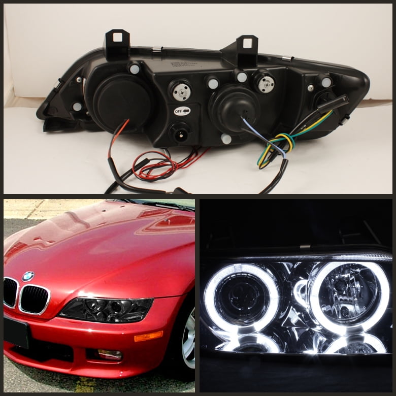 Fits 96-02 BMW Z3 Roadster M Coupe BLK Halo Projector LED Headlights  Left+Right