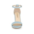 thumbnail image 6 of BLISSFUL STEP Inspired Women's Ankle Strap High Block Heels Sandals Sky Blue 7, 6 of 7