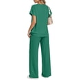 thumbnail image 2 of AzureSilk Women's Summer 2 Piece Matching Lounge Sets Short Sleeve Shirts Tops Wide Leg Pants Travel Outfits Blue 2 Piece Set For Women Summer Sets, 2 of 4